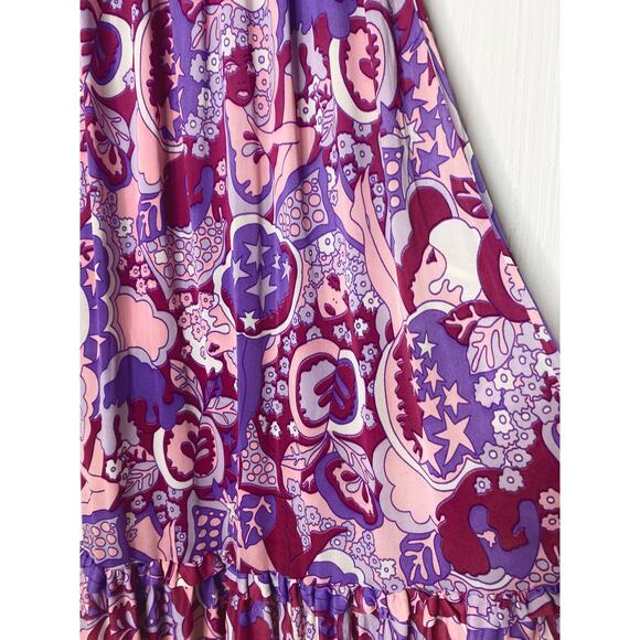 VINTAGE '60s JONATHAN LOGAN Groovy Flower Power Smocked Maxi Dress SMALL - Picture 12 of 12